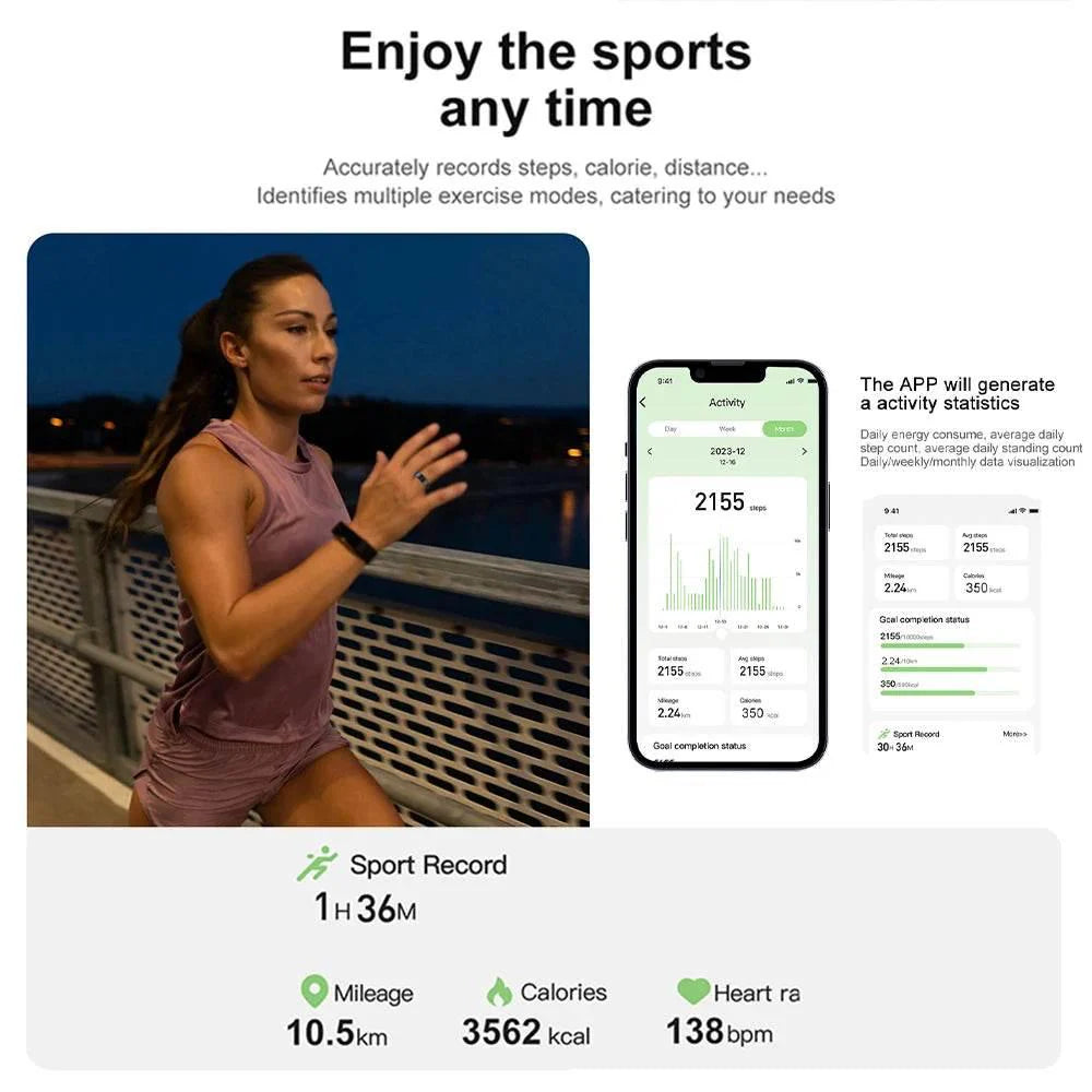 TitanX Pro Smart Ring – Titanium Health & Fitness Tracker | Waterproof | Multi-Sport Modes