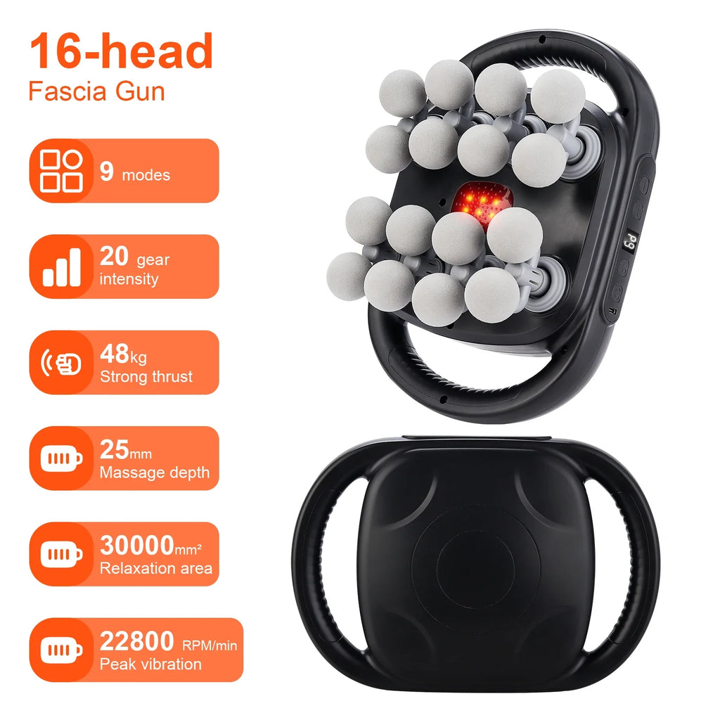 DeepStrike™ Massage Gun: 16 Heads, Full-Body Bliss 💆