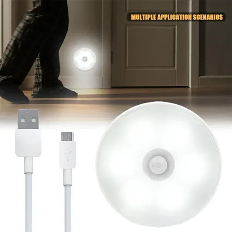USB Rechargeable Motion Sensor LED Night Light - Wireless Lamp