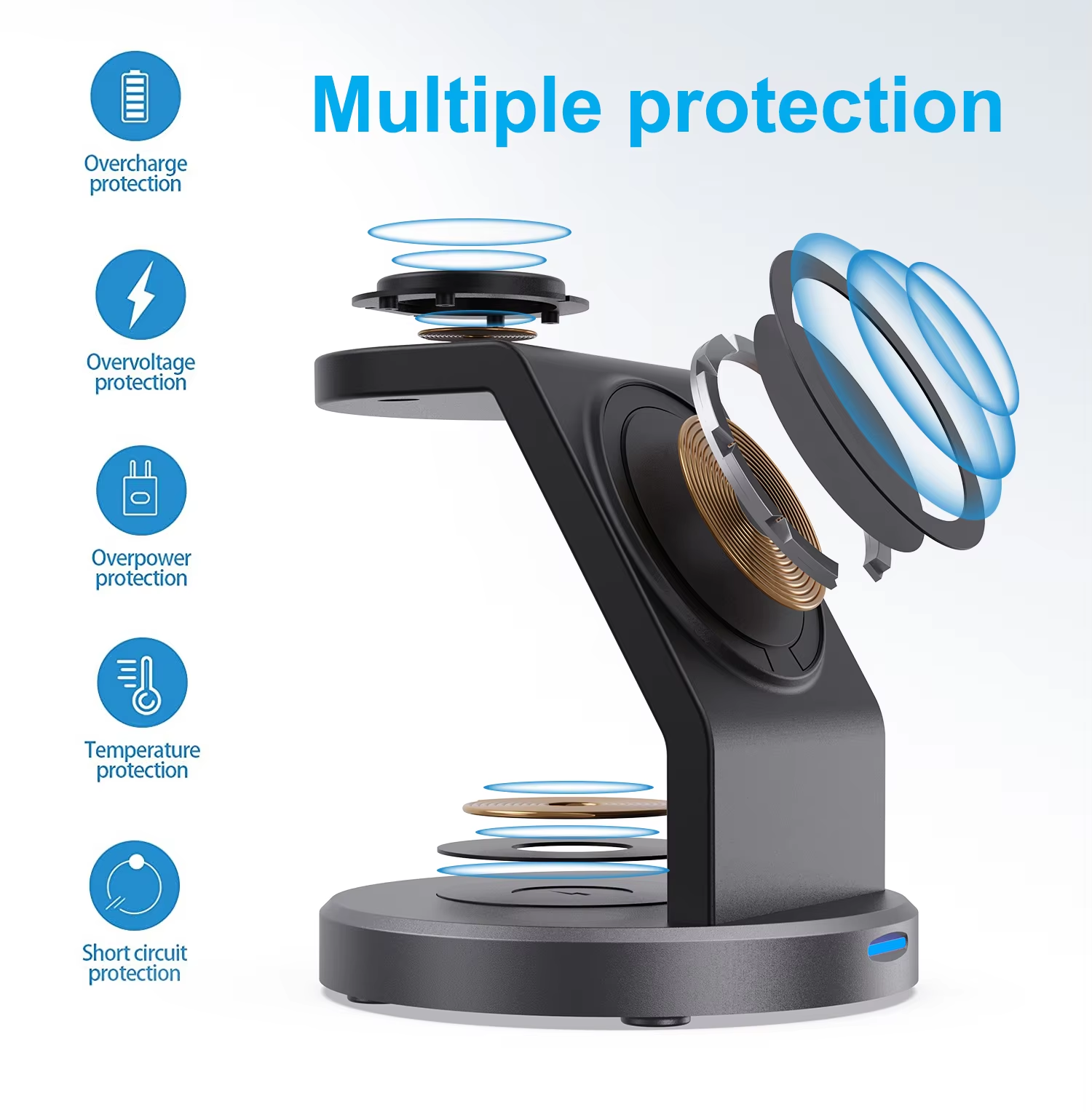 3-in-1 MagSafe Wireless Charging Station – Fast Charging Stand for iPhone, Apple Watch & AirPods