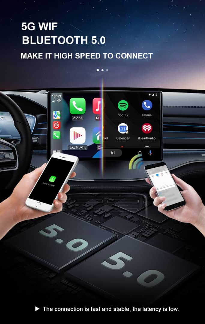 Deviceus 3-in-1 Wireless CarPlay & Android Auto AI Box (Android 14)
