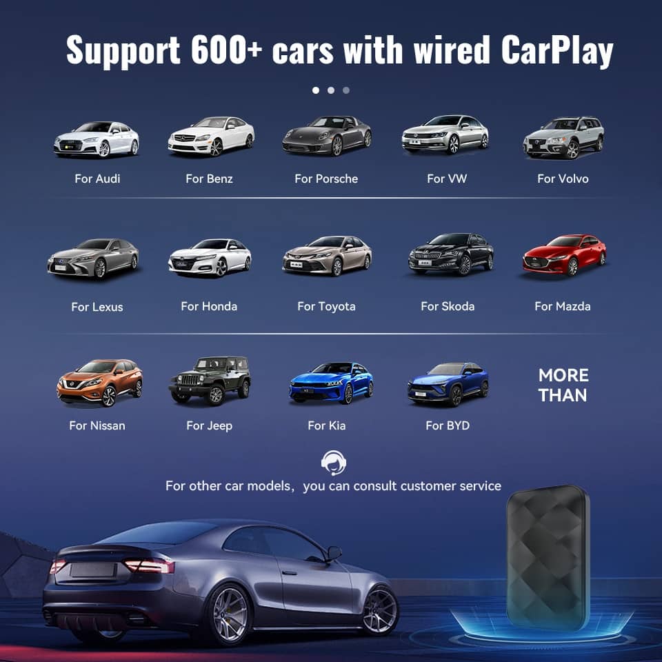 Deviceus 3-in-1 Wireless CarPlay & Android Auto AI Box (Android 14)