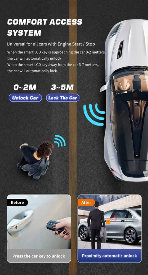 Universal Smart LCD Keyless Go Remote Car Key for BMW | Benz | Audi | Toyota | Honda | KIA | Land Rover