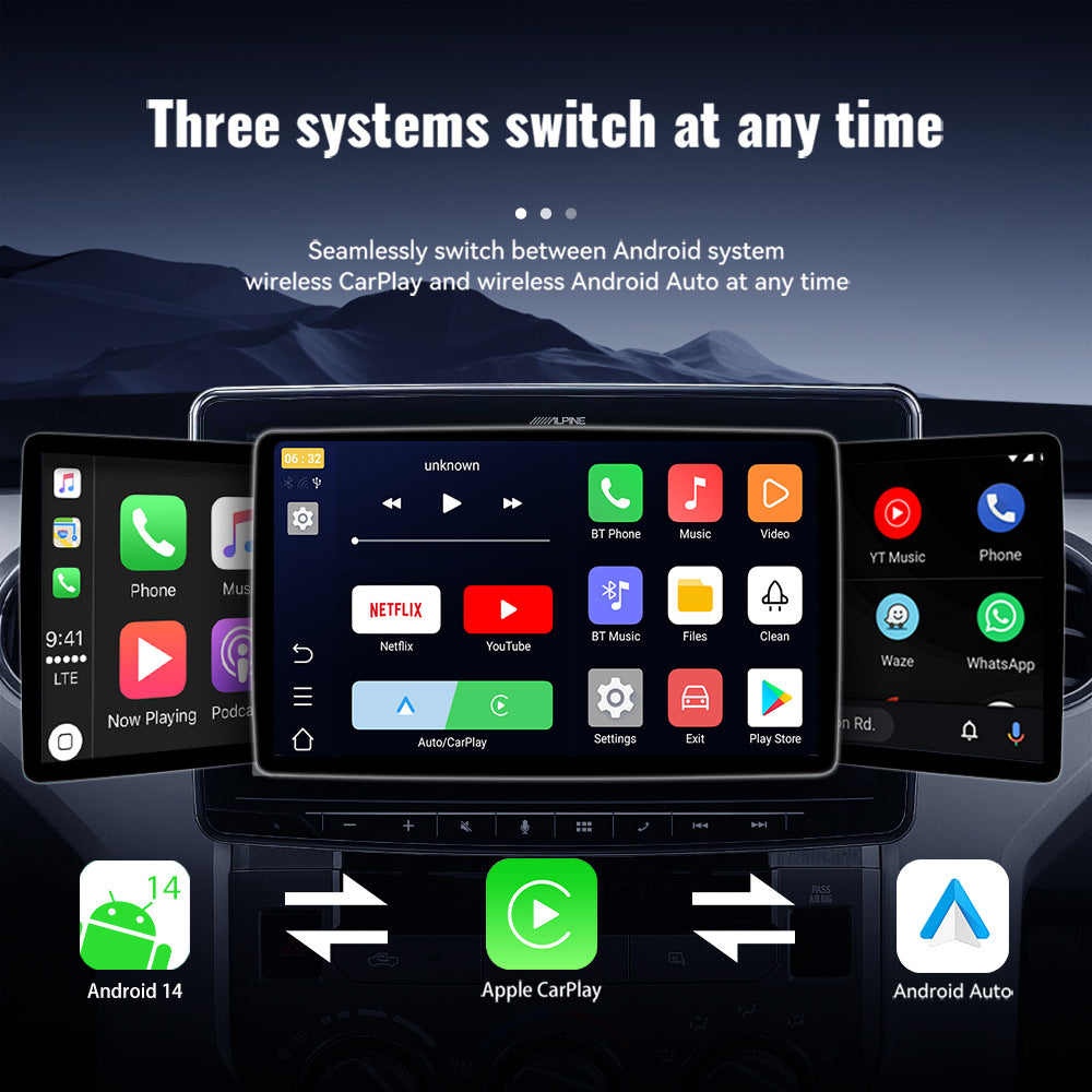 Deviceus 3-in-1 Wireless CarPlay & Android Auto AI Box (Android 14)