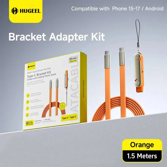 240W Fast Charging Type-C Cable with Phone Stand