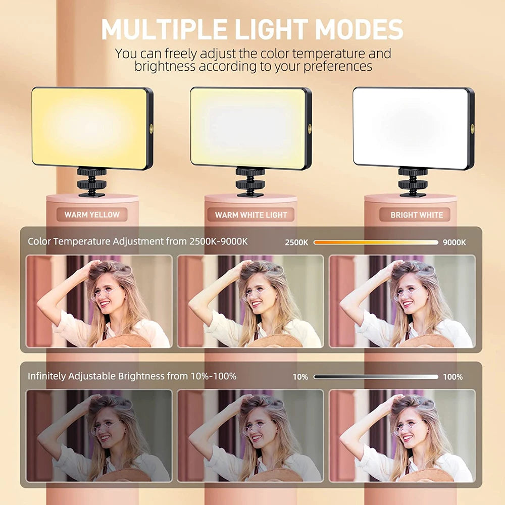LED Selfie Light Phone Fill Light 120 LED 3000mAh Rechargeable Portable Video Light for Tiktok Vlog Video Conference Selfie