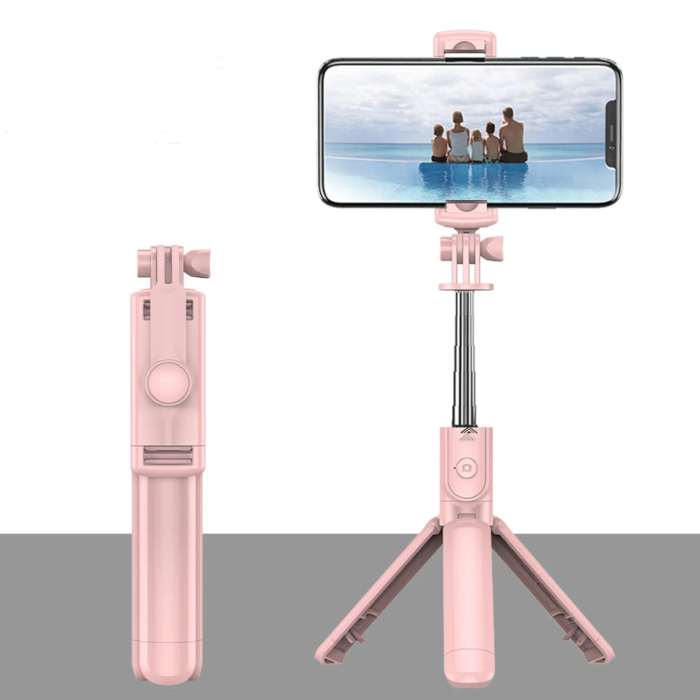 Portable Wireless Selfie Stick Extendable Tripod Stand With Bluetooth Remote for iPhone Android Vlog Live Streaming Bracket