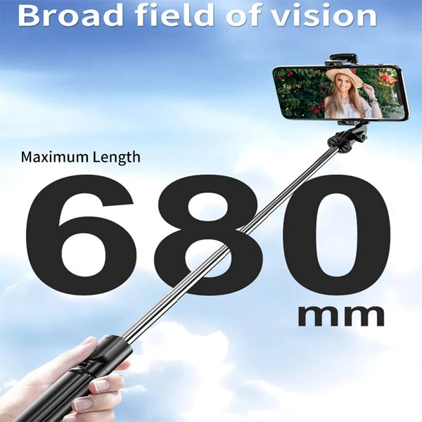 Portable Wireless Selfie Stick Extendable Tripod Stand With Bluetooth Remote for iPhone Android Vlog Live Streaming Bracket