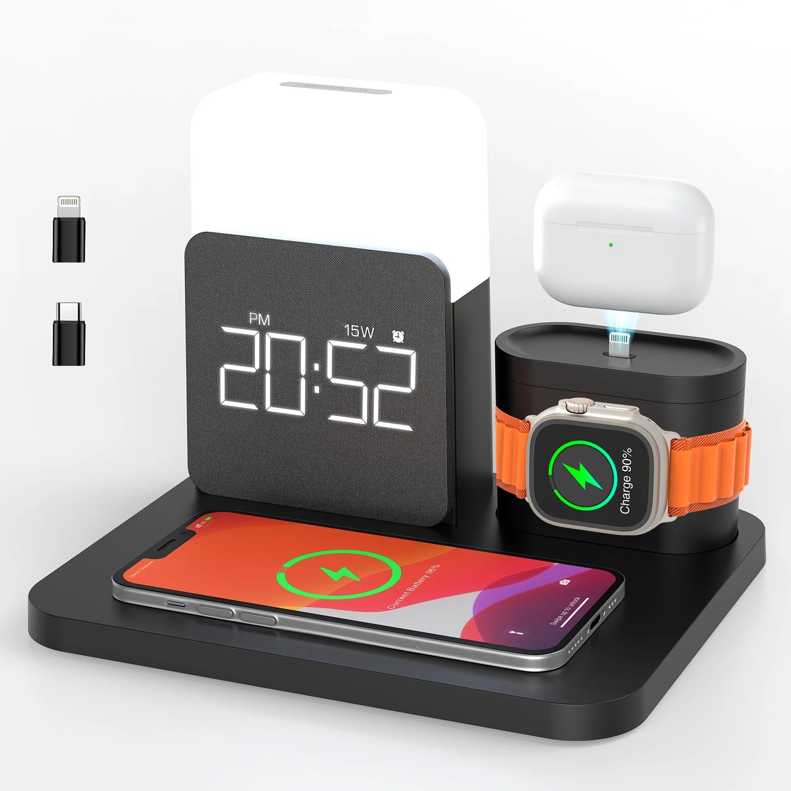 7-in-1 MagSafe Wireless Charging Station with Alarm Clock & Night Light