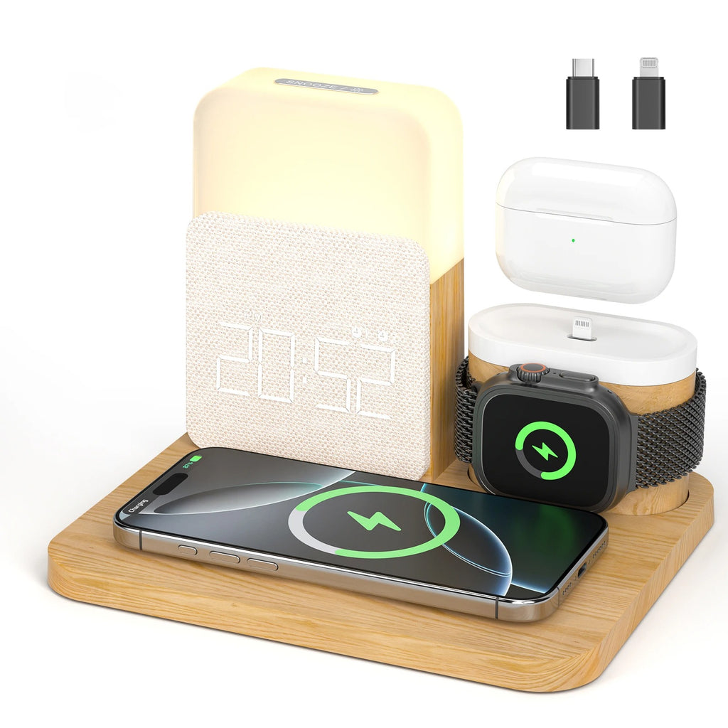 7-in-1 MagSafe Wireless Charging Station with Alarm Clock & Night Light