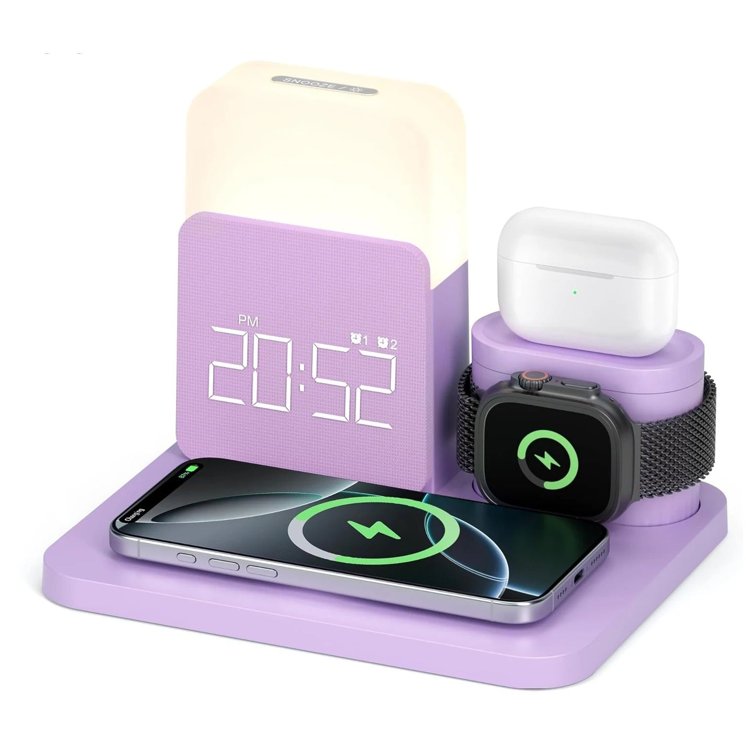 7-in-1 MagSafe Wireless Charging Station with Alarm Clock & Night Light
