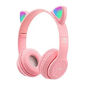 Flash Lamp Cat Ear Bluetooth Headphones for Kids | Wireless Stereo Headset with Mic, TF Card Support & LED Light-Up Ears