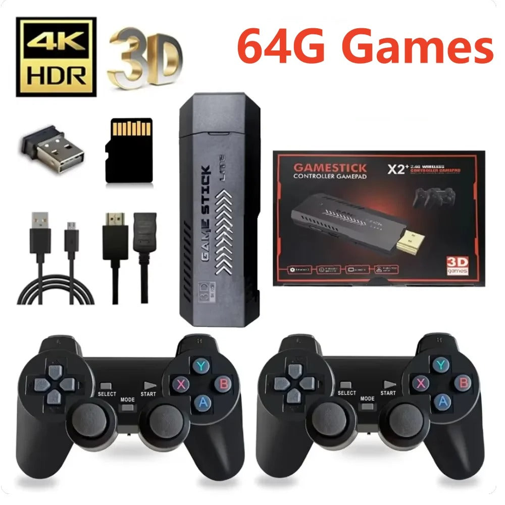X2 Plus 64GB Retro Handheld Game Console – 10,000+ Classic Games, 4K HDMI TV Output & Wireless Gamepads