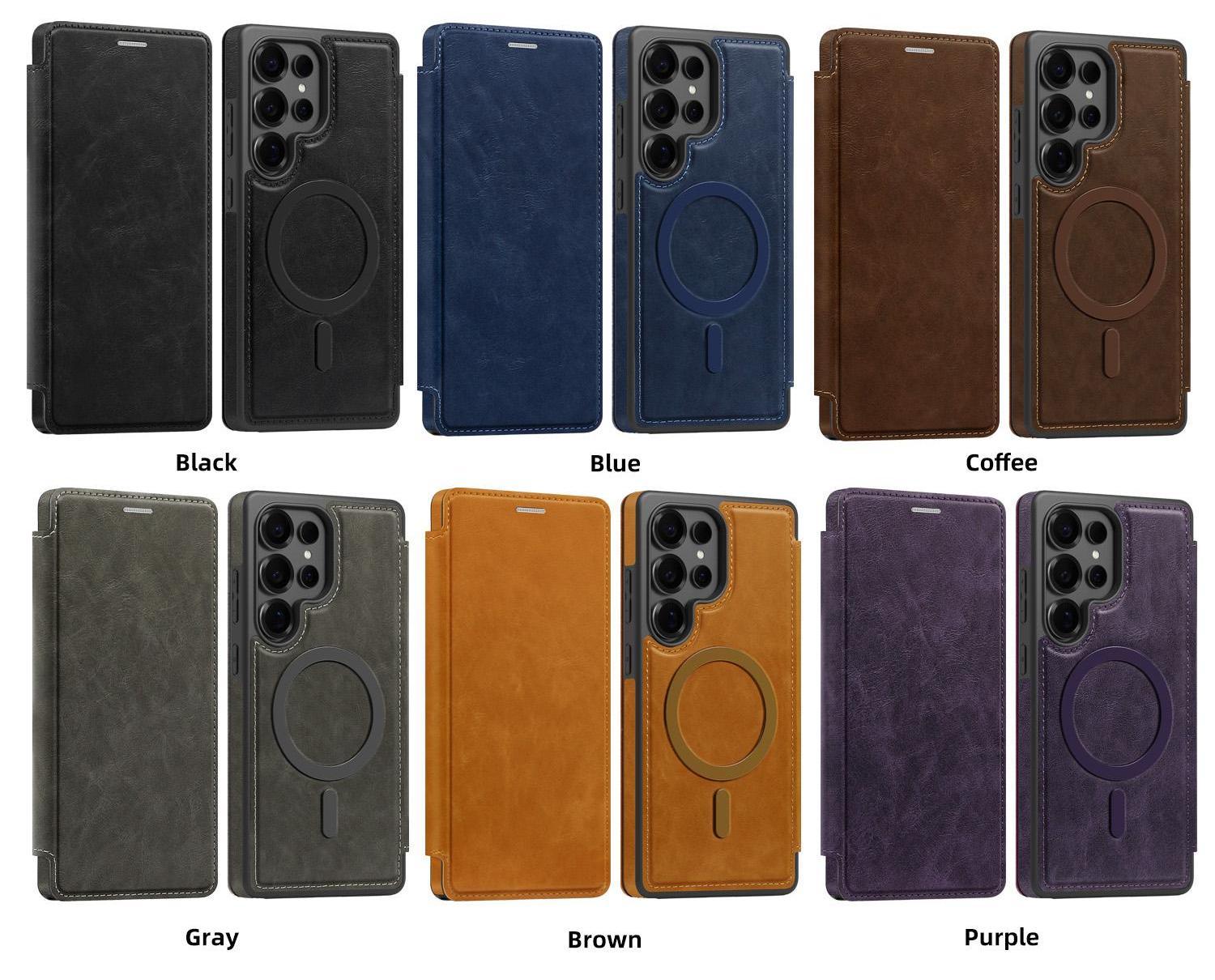 Leather Wallet Case for Samsung