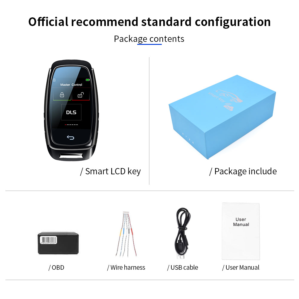 CF920 Comfortable Keyless Entry Auto Lock Modified Universal Remote Smart Key LCD Screen for All Start Stop Engine Button Models