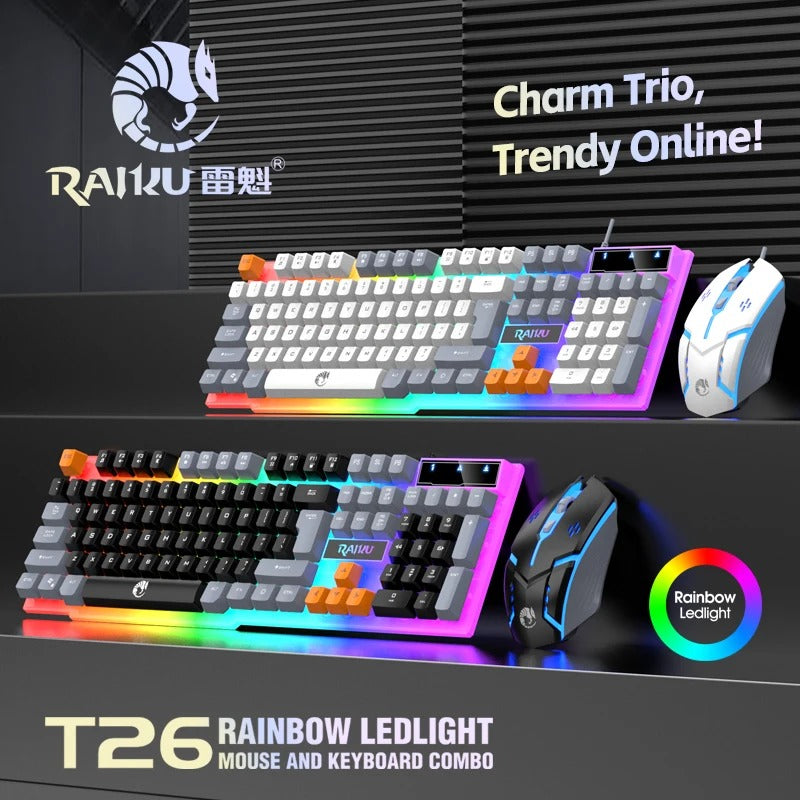 RAIKU T26 RGB Gaming Keyboard & Mouse Set