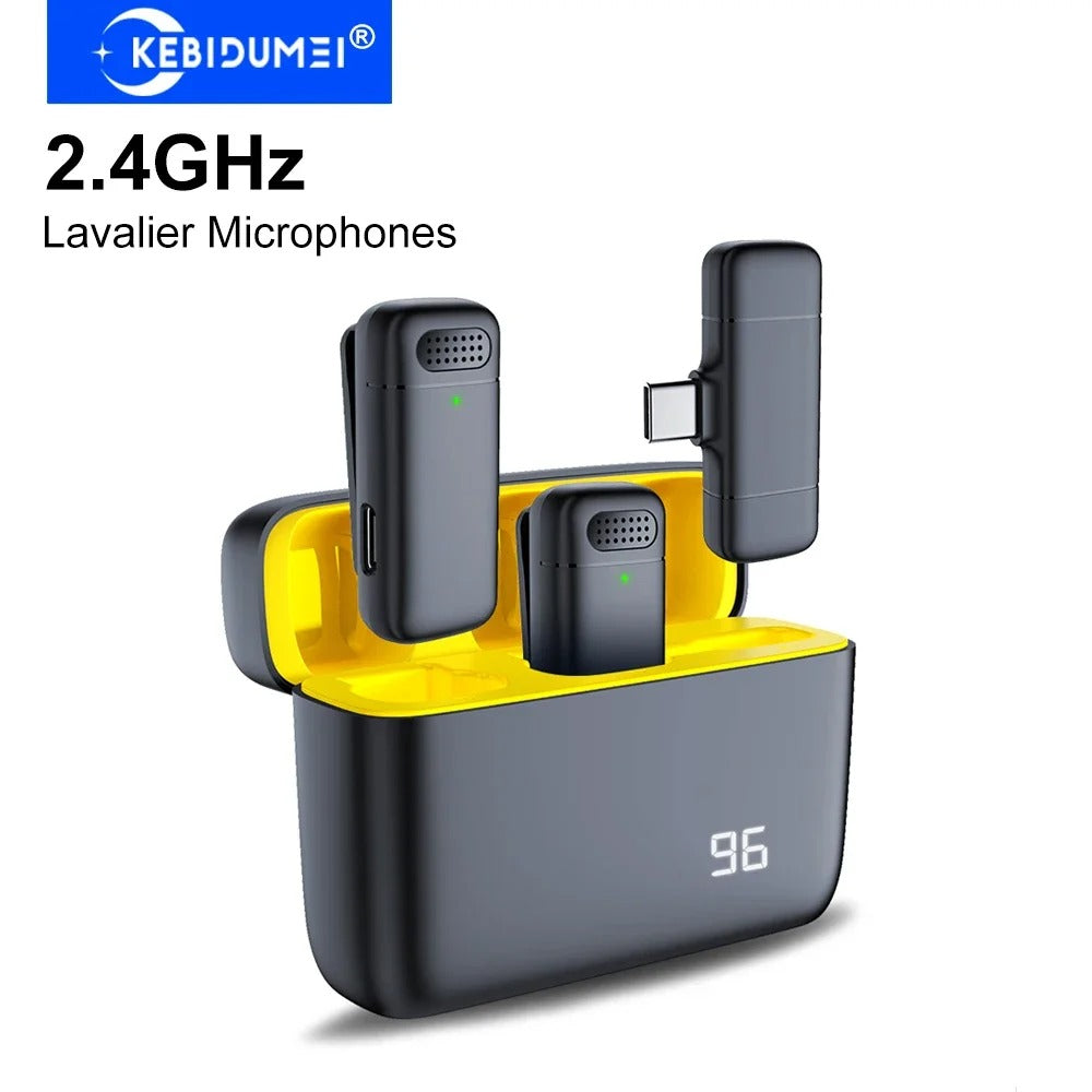 Lavalier 2.4G Wireless Microphone | Mini Portable Noise Reduction Clip-On Mic for Vlog, Live Streaming & Video Recording