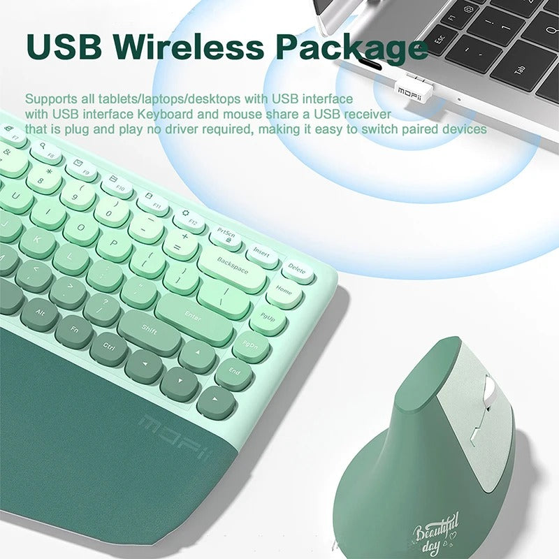 MOFII Ergonomic Wireless Keyboard & Mouse Combo