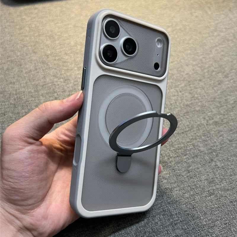 Deviceus TitanRing MagSafe Stand Case – Matte Magnetic Shockproof Case for iPhone