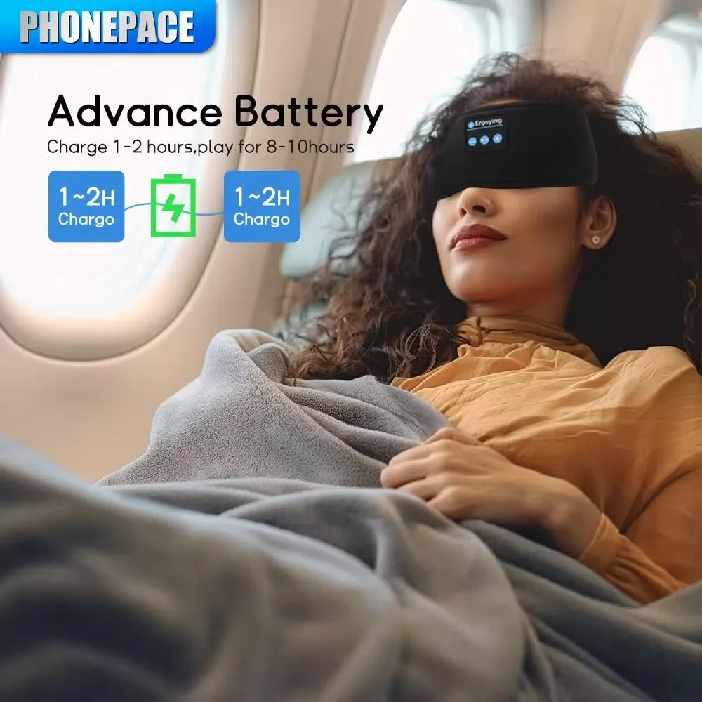 HOMEFISH BT Wireless Sleep Headband Earphones | Sports & Sleeping Bluetooth Music Eye Mask Headset | Elastic Comfortable Sleep Headphones