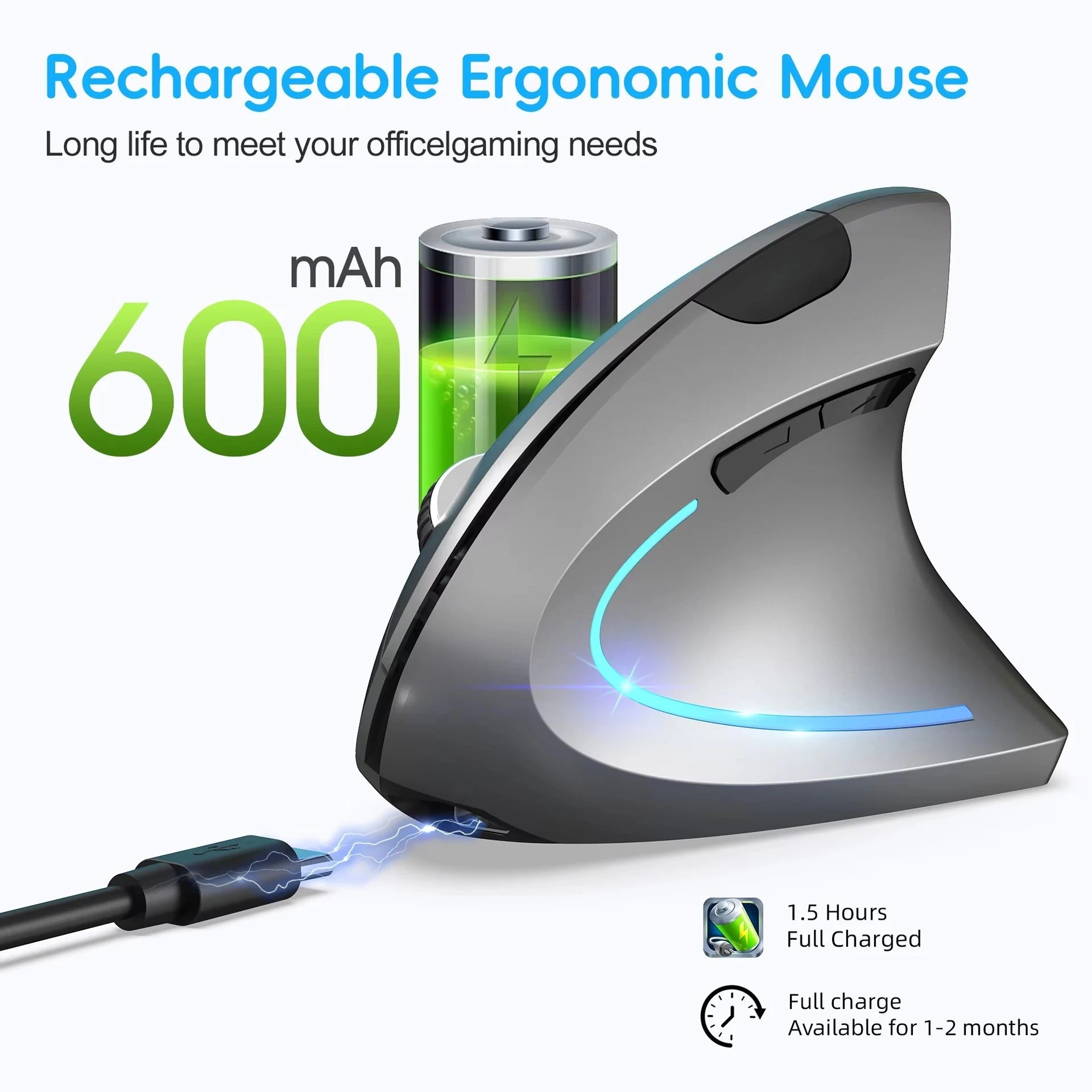 Ergonomic Wireless Gaming Mouse