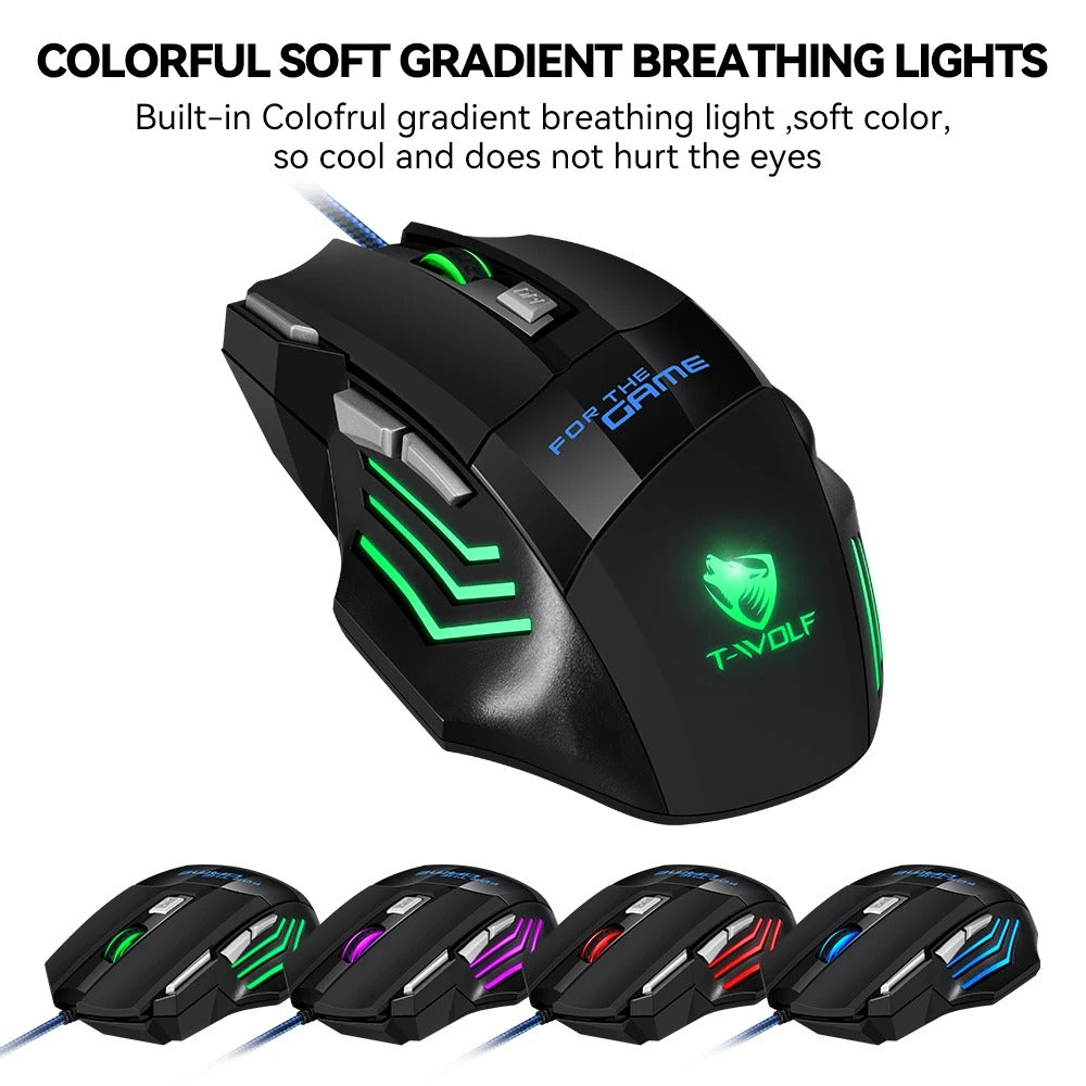 T-WOLF RGB Gaming Mouse