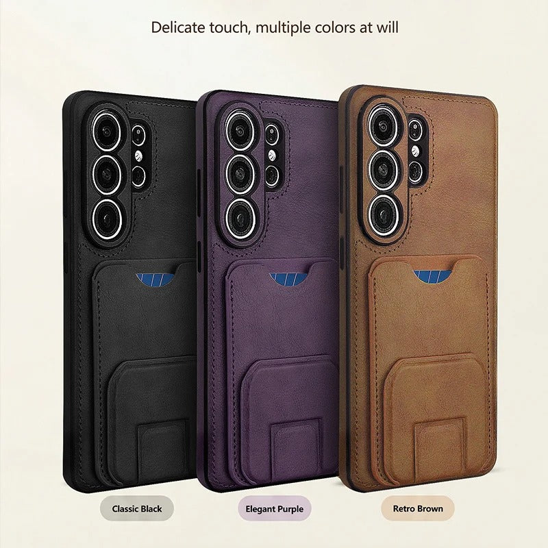Leather Wallet Case for Samsung