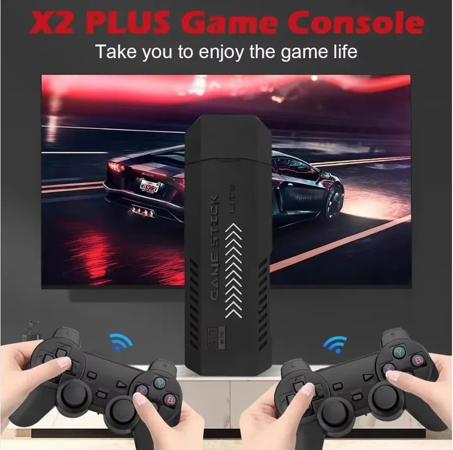 X2 Plus 64GB Retro Handheld Game Console – 10,000+ Classic Games, 4K HDMI TV Output & Wireless Gamepads