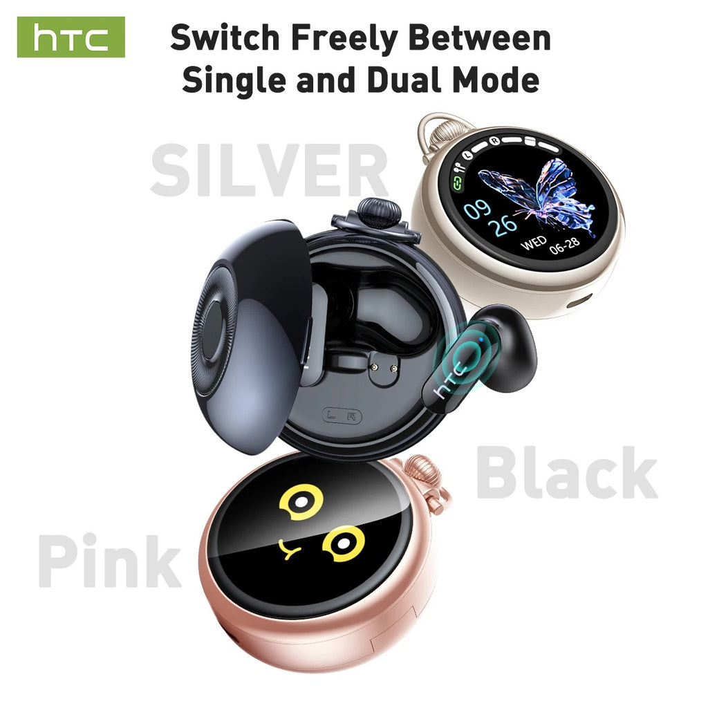 AI Translation Smart Assistant HTC NE71 Wireless Bluetooth Earphones | Full HD LCD Display, Sports Music Earbuds with AI Translation & Noise Reduction