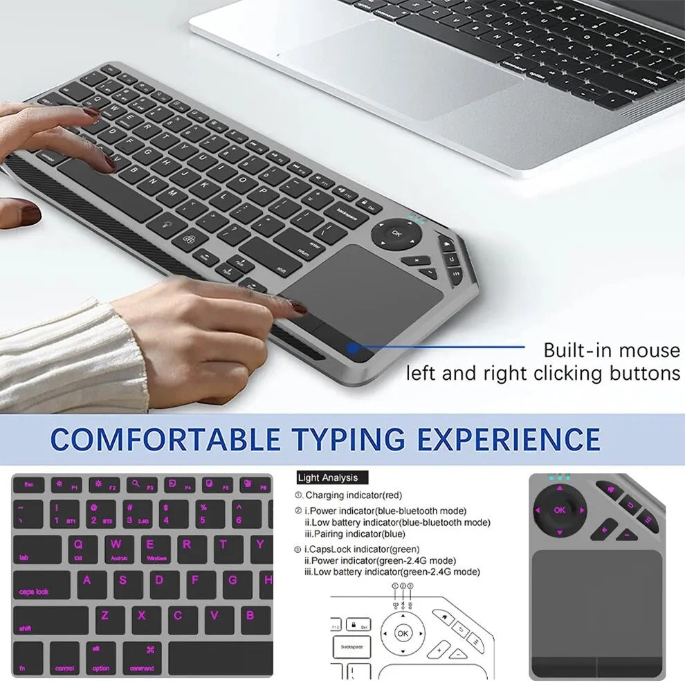 Backlit Bluetooth Keyboard with Touchpad