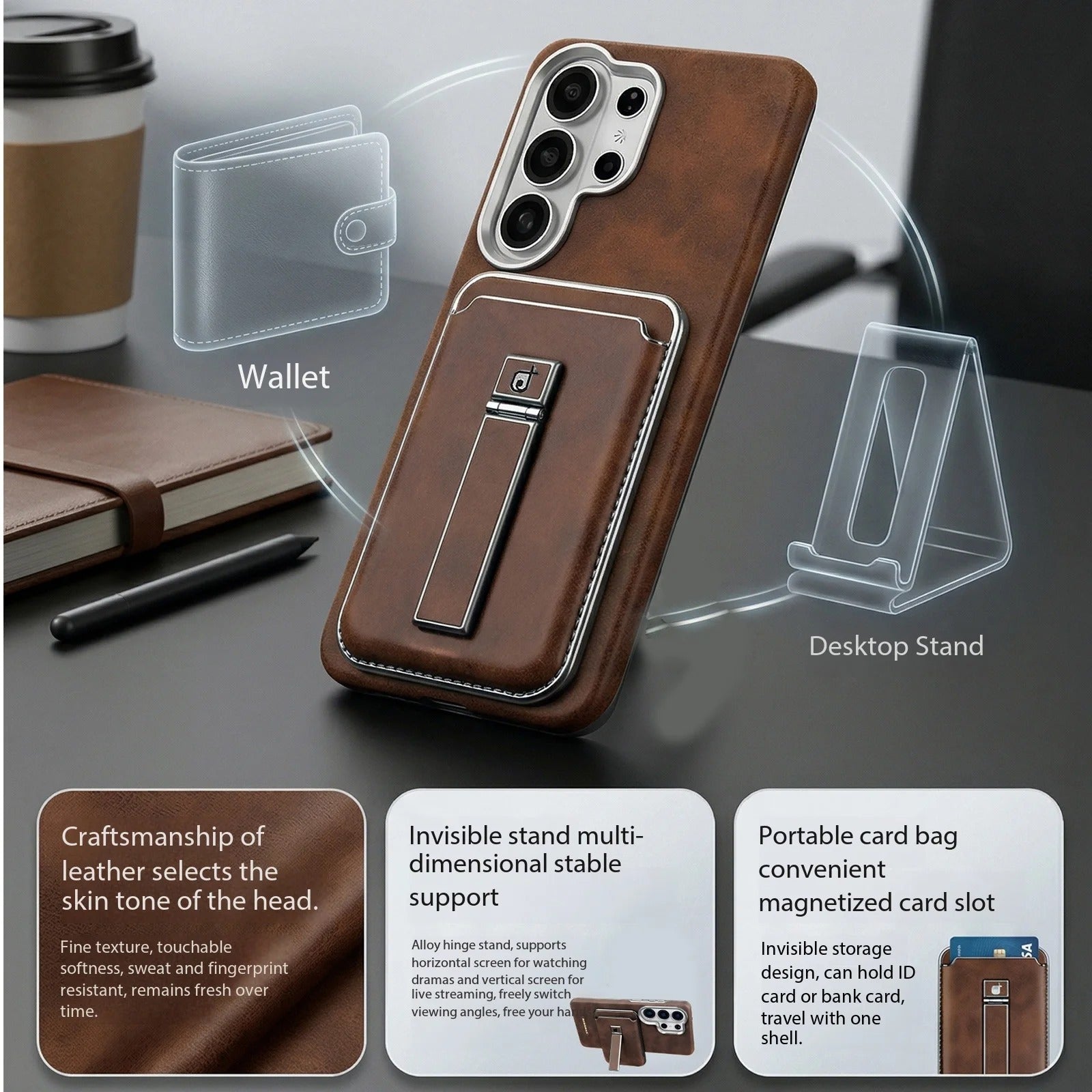 Magnetic Wallet Case for Samsung