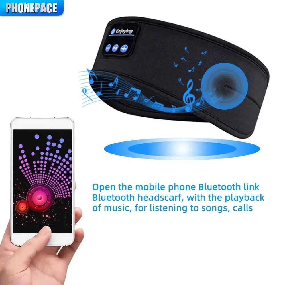 HOMEFISH BT Wireless Sleep Headband Earphones | Sports & Sleeping Bluetooth Music Eye Mask Headset | Elastic Comfortable Sleep Headphones