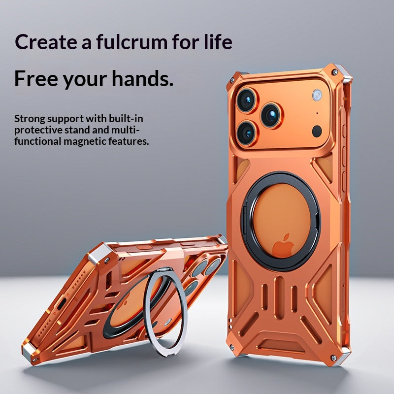Deviceus AeroTitan MagSafe Case – Aluminum Alloy Magnetic Cooling Case with Invisible Stand for iPhone 17 Pro Max