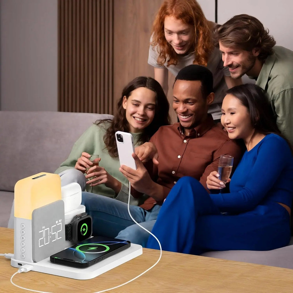 7-in-1 MagSafe Wireless Charging Station with Alarm Clock & Night Light