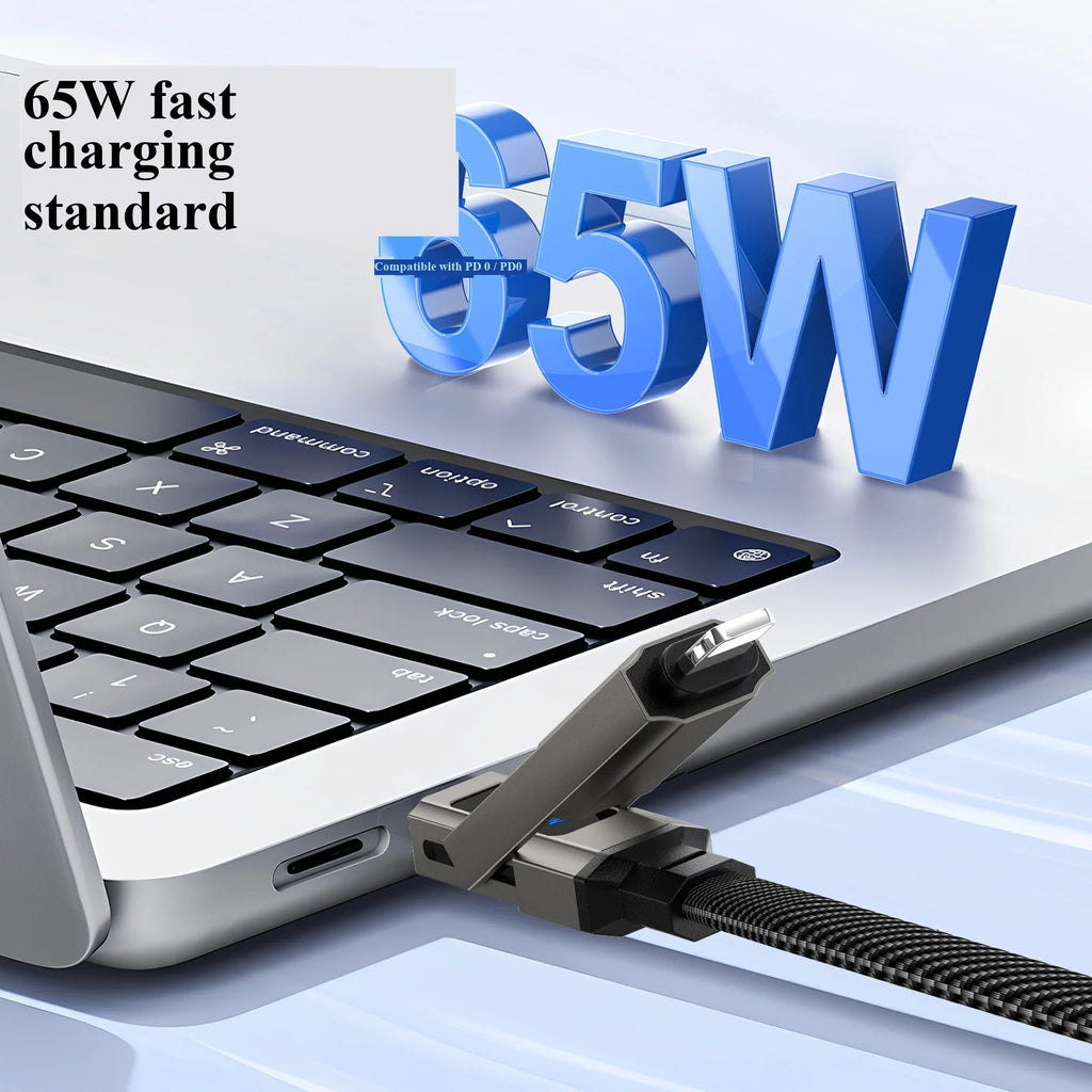 65W 4-in-1 Keychain Charging Cable