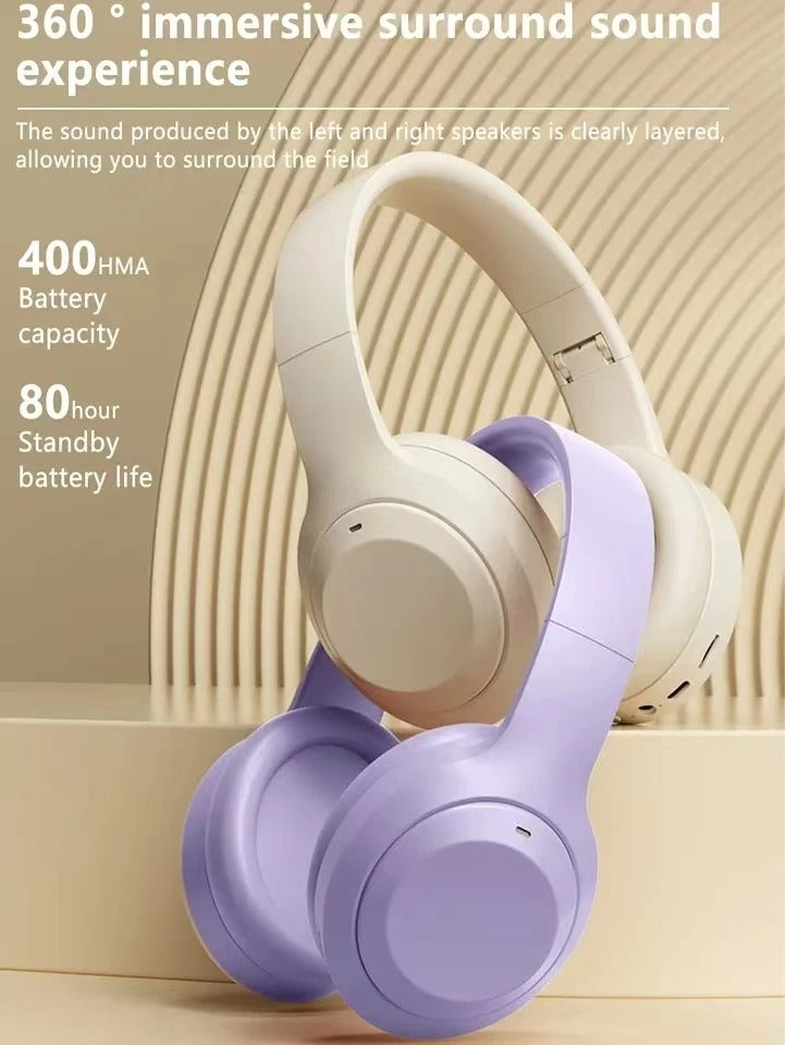 Wireless Bluetooth 5.3 Over-Ear Headphones | HiFi Stereo Gaming & Sports Headset with HD Mic, TF Card & AUX Support