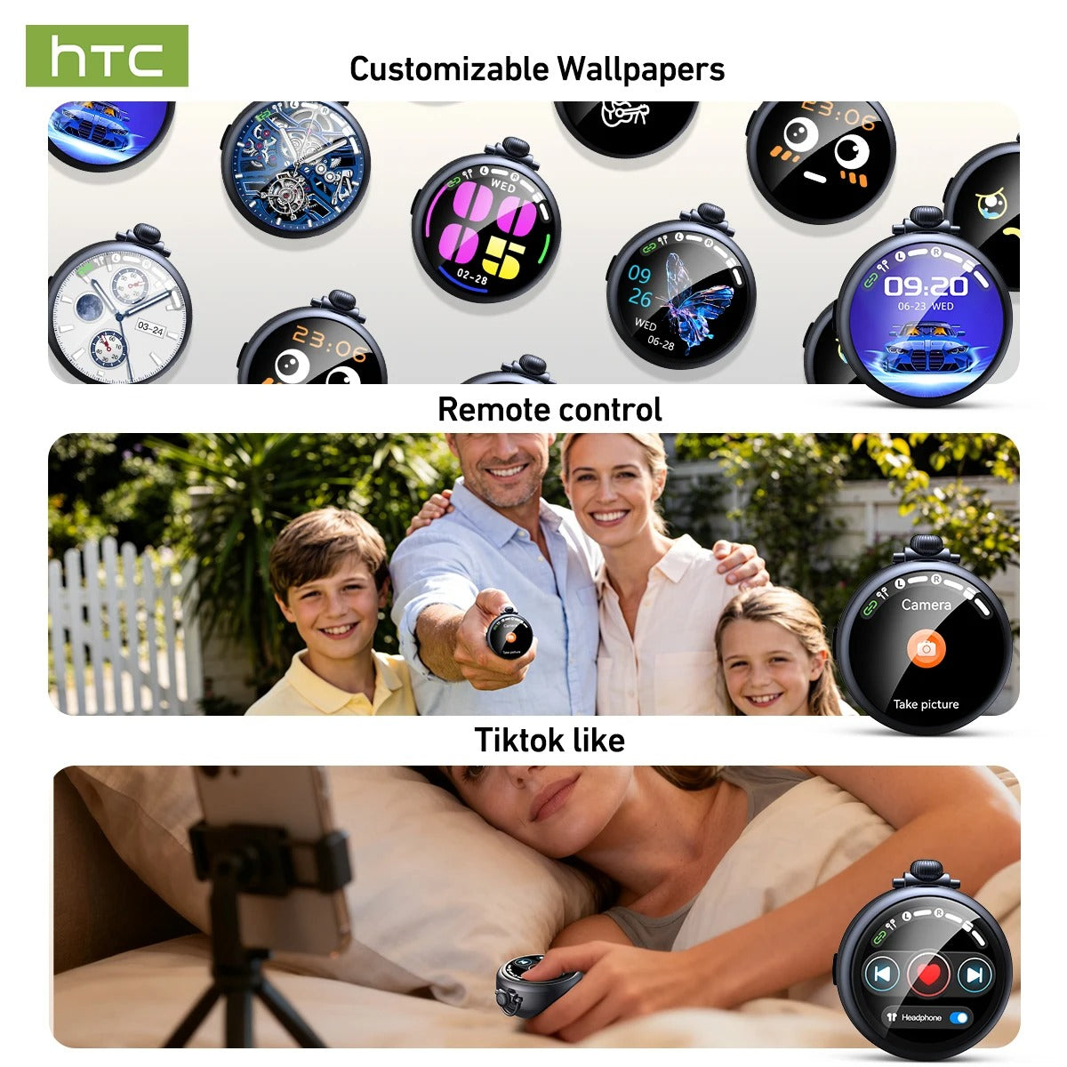 AI Translation Smart Assistant HTC NE71 Wireless Bluetooth Earphones | Full HD LCD Display, Sports Music Earbuds with AI Translation & Noise Reduction