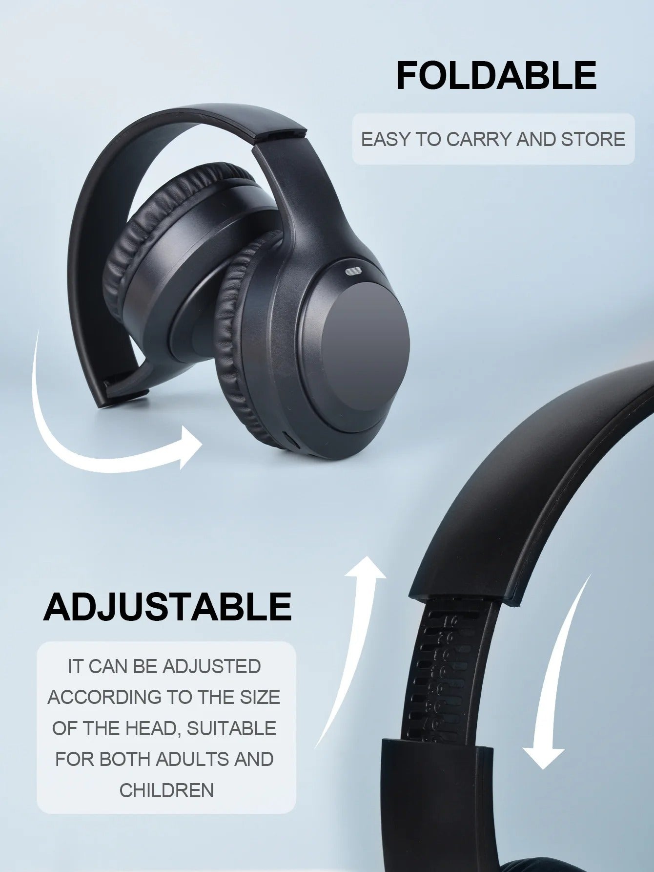 Wireless Bluetooth 5.3 Over-Ear Headphones | HiFi Stereo Gaming & Sports Headset with HD Mic, TF Card & AUX Support