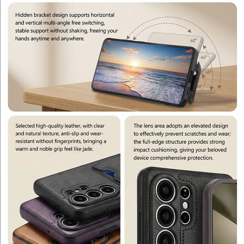 Leather Wallet Case for Samsung