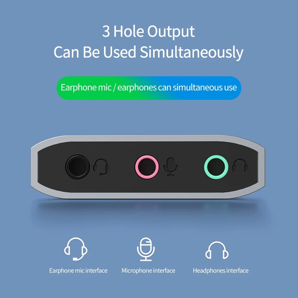 3-in-1 USB Audio Adapter