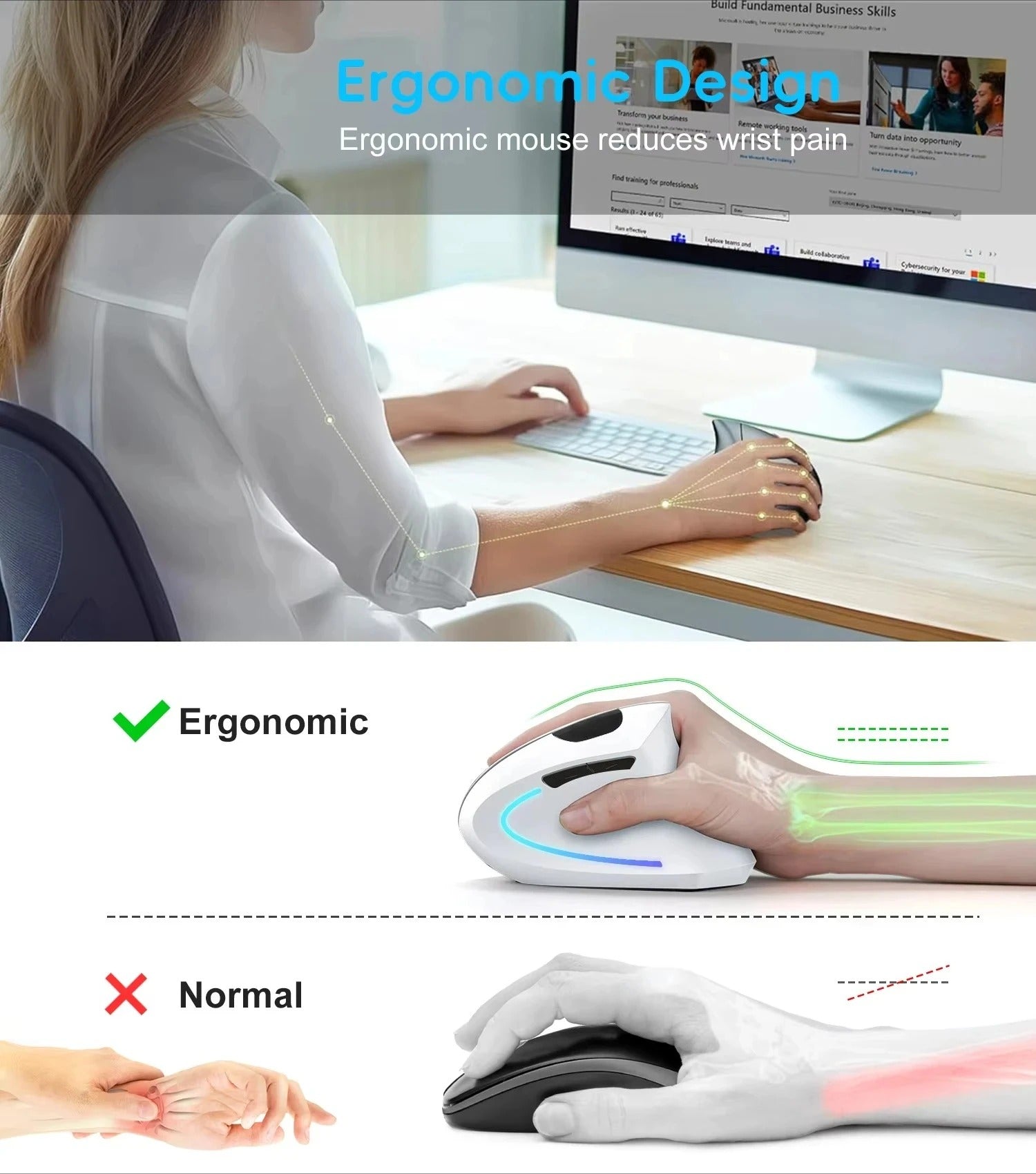 Ergonomic Wireless Gaming Mouse