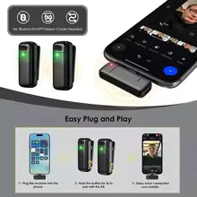 Lavalier 2.4G Wireless Microphone | Mini Portable Noise Reduction Clip-On Mic for Vlog, Live Streaming & Video Recording