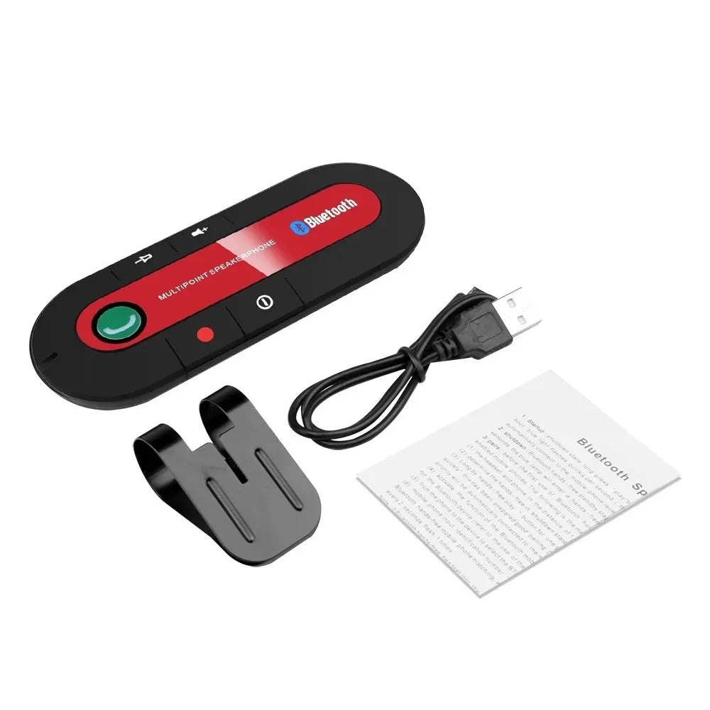 Bluetooth Handsfree Car Speakerphone | Wireless Sun Visor Clip Speaker, MP3 Music Player & Audio Receiver for Safe Driving