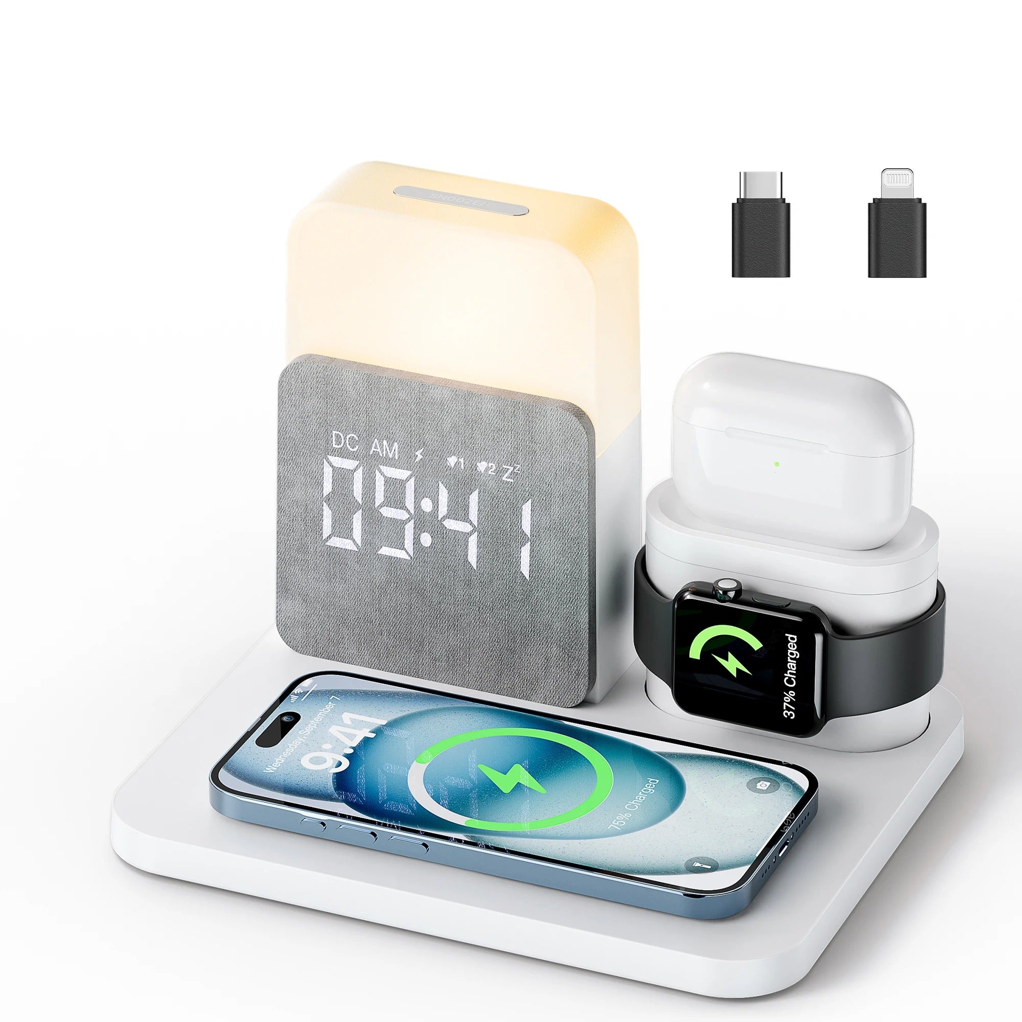 7-in-1 MagSafe Wireless Charging Station with Alarm Clock & Night Light