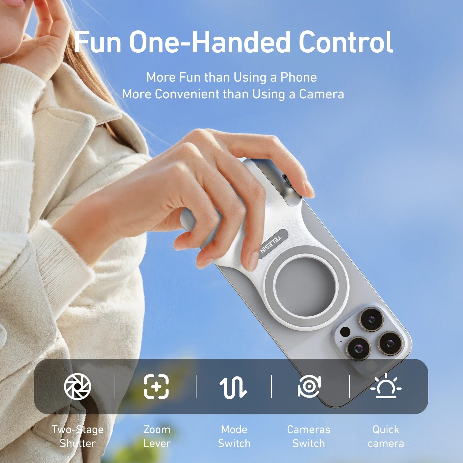 TELESIN Magnetic Camera Grip
