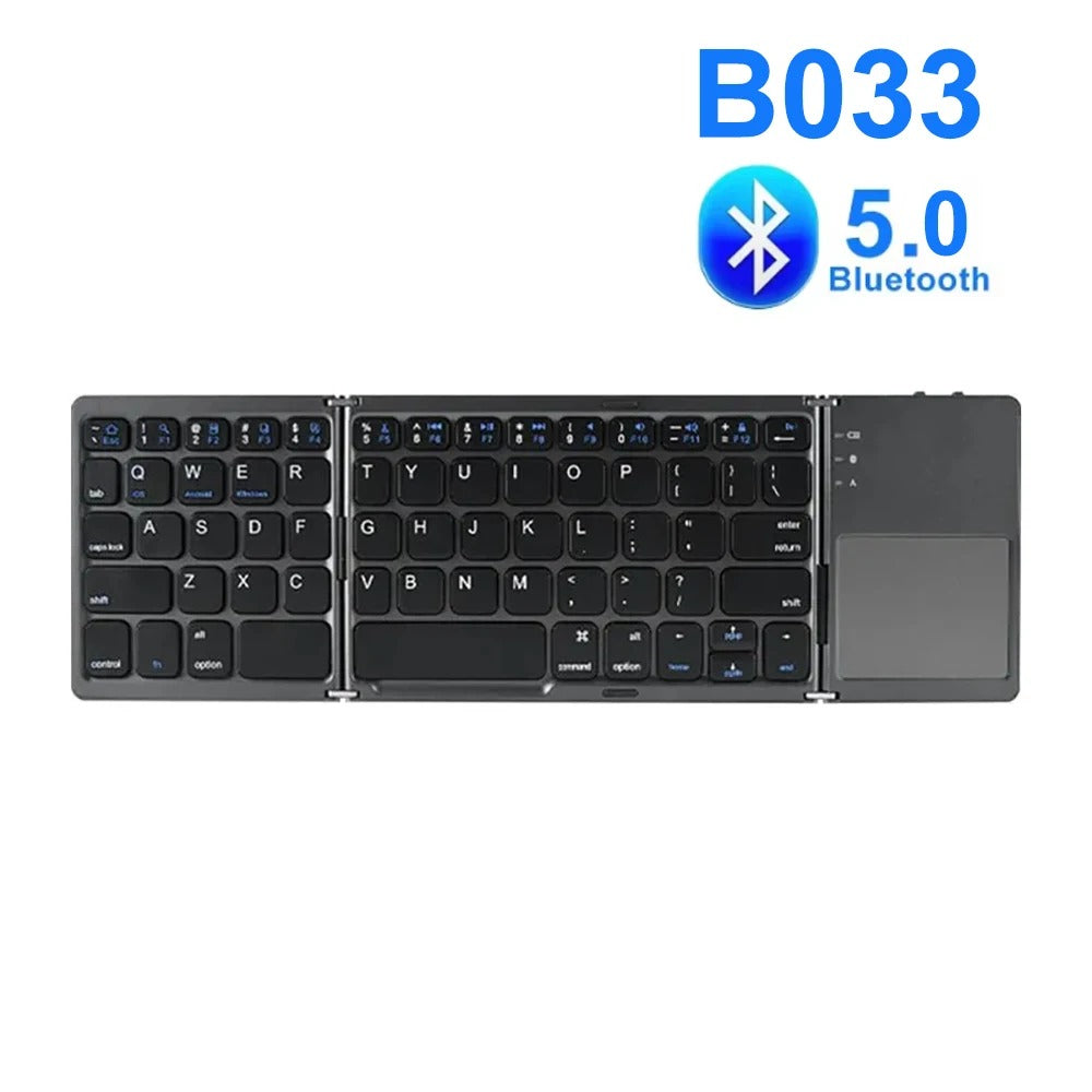 Tri-Fold Bluetooth Keyboard with Touchpad