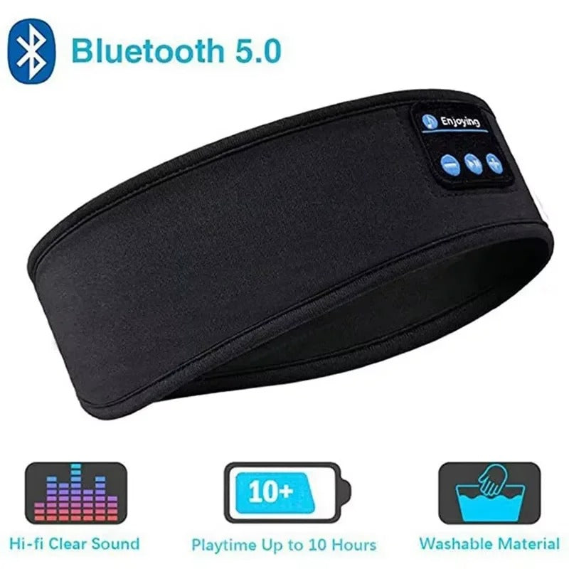 HOMEFISH BT Wireless Sleep Headband Earphones | Sports & Sleeping Bluetooth Music Eye Mask Headset | Elastic Comfortable Sleep Headphones