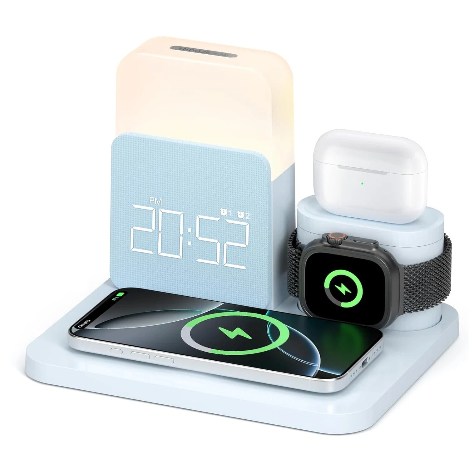 7-in-1 MagSafe Wireless Charging Station with Alarm Clock & Night Light