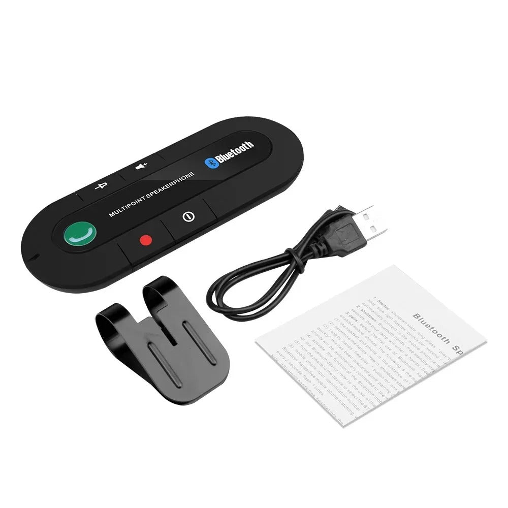 Bluetooth Handsfree Car Speakerphone | Wireless Sun Visor Clip Speaker, MP3 Music Player & Audio Receiver for Safe Driving