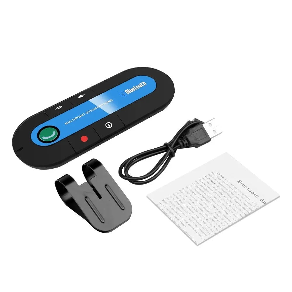 Bluetooth Handsfree Car Speakerphone | Wireless Sun Visor Clip Speaker, MP3 Music Player & Audio Receiver for Safe Driving